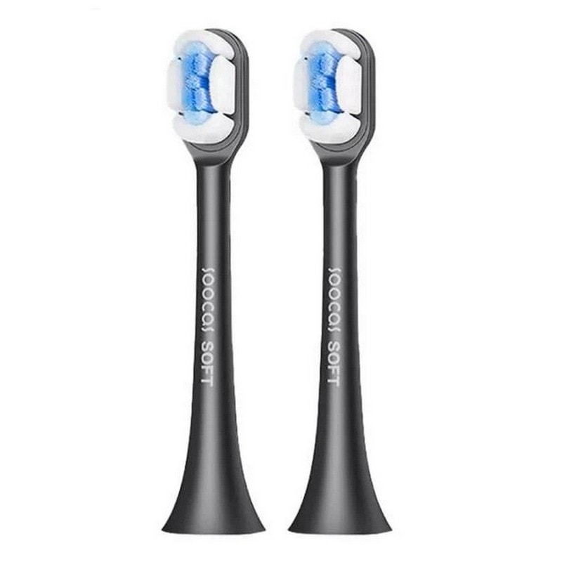 Набір насадок для зубних щіток Xiaomi Soocas SOFT Cloud-Feeling Brush Head for X1 / X3 / X5 Black (2pcs) (BH01B) - фото 1 з 3