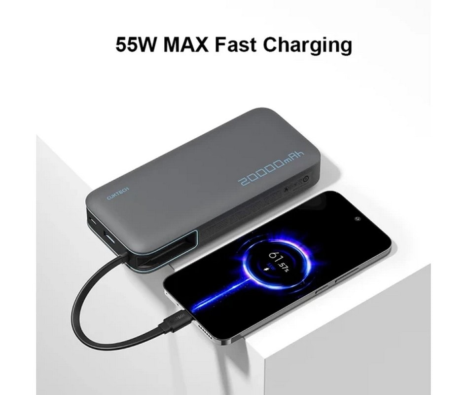 Універсальна батарея Xiaomi CUKTECH PB200N 20000mAh 55W Grey (CP25) - фото 2