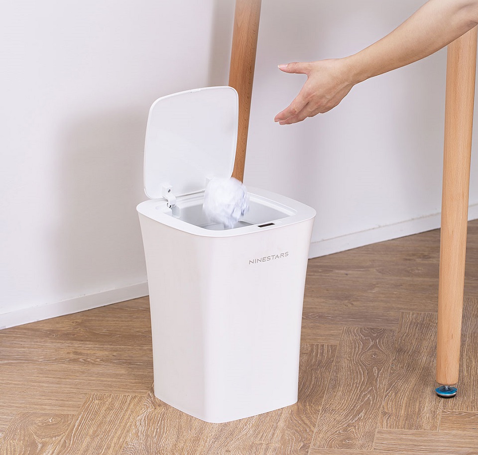 Розумний кошик для сміття Xiaomi Ninestars Waterproof Induction Trash White (DZT-10-11S) викидання паперу