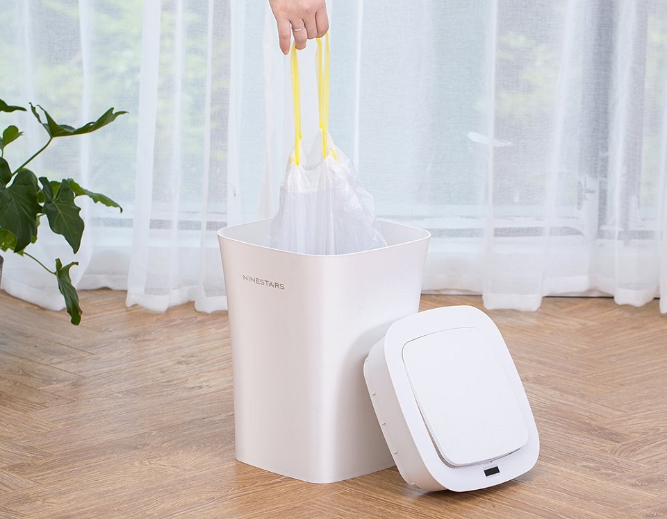 Розумний кошик для сміття Xiaomi Ninestars Waterproof Induction Trash White (DZT-10-11S) пакет для сміття з ручкою